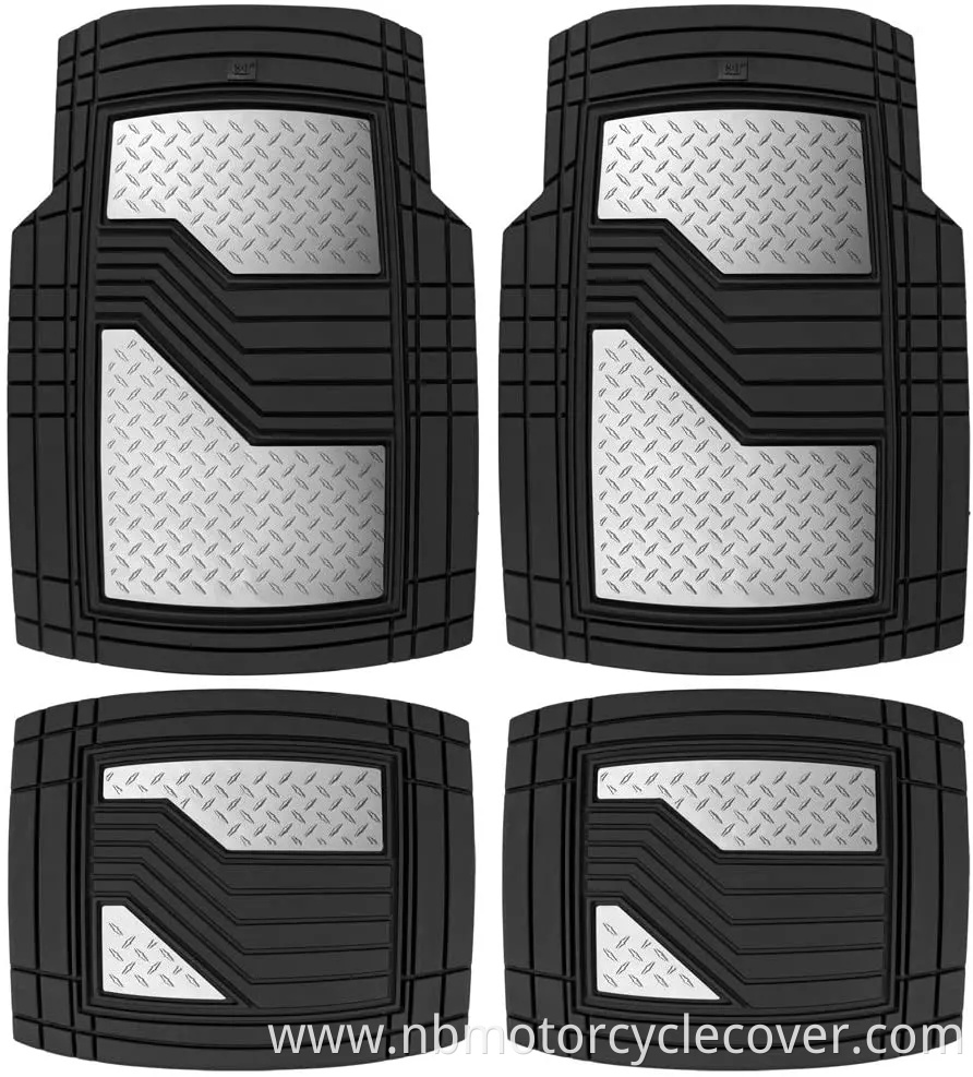Heavy Duty Rubber Floor Mats for Car SUV Truck & Van-All Weather Protection, Front & Rear with Heelpad & Anti-Slip Nibs Backing, Trim-to-Fit